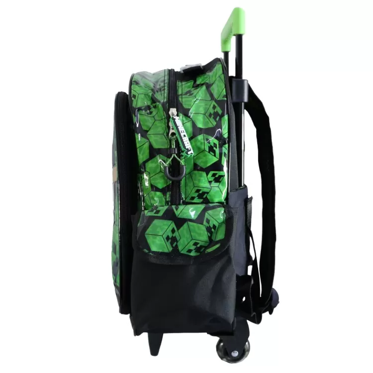 Mochila Escolar Cresko 2026 Minecraft 16" con Carro Art.MI191